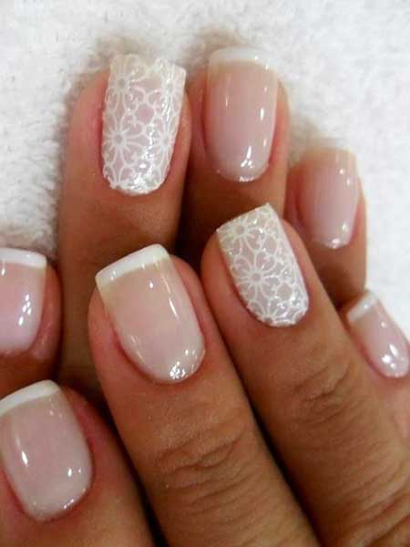 French Manicure, Wedding Lace Nail French, Manicures, Wedding, Lace, Idea, Manicure