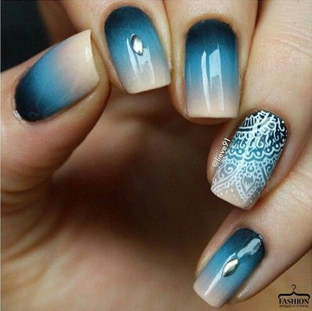 Nail Blue Design Art