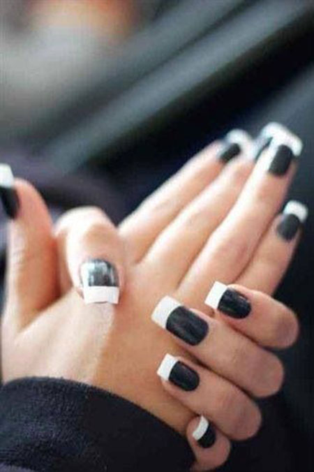 Black Nails Nail White