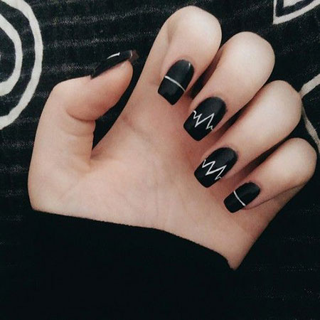 Nails Nail Black White