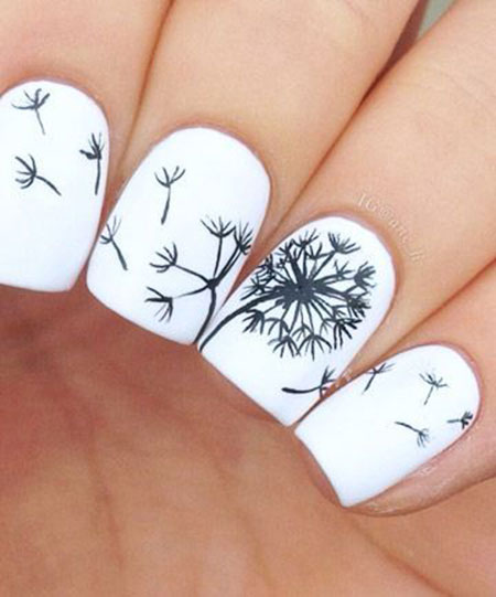 Dandelion Nail Art, Nails Nail Cute White