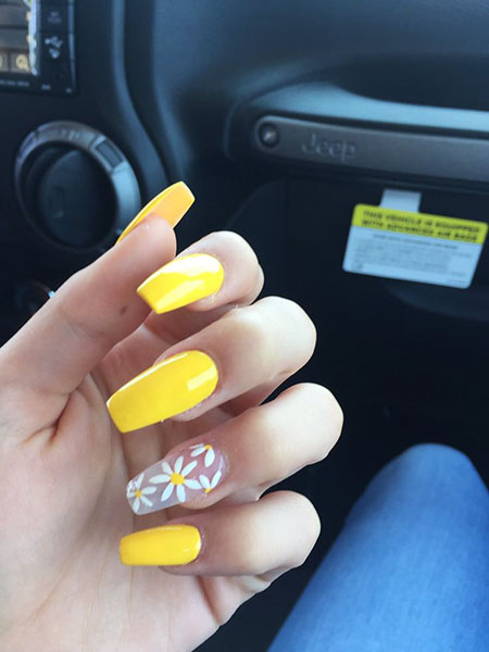 Yellow Acrylic Spring Ongles