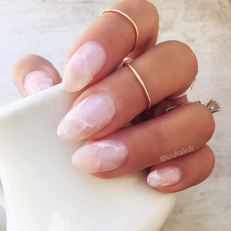 Easy Nail Art Short Oval Shape, Rose French Manicure Hot