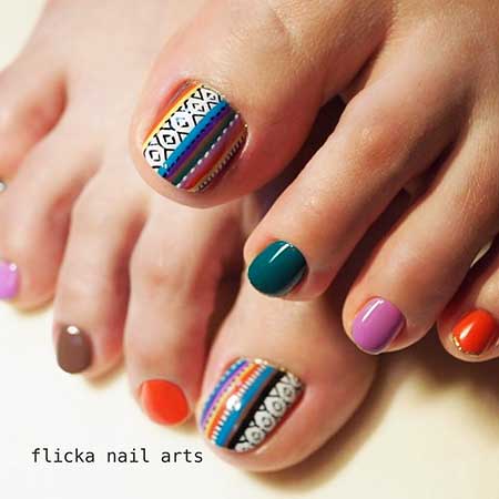 Nail, Art, Colortribal Nail, Geometric Nail, July Color, Geometric, Tribal, July, Idea, 