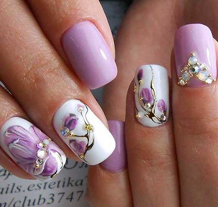 Flower Nail, Purple Flowers, Art, Purple Nail Purple, Floral 