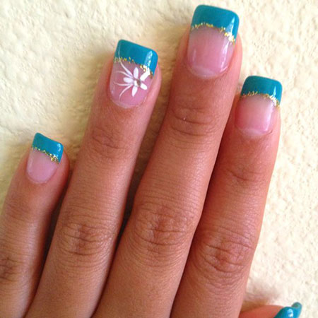 Nail Manicure Temporary Teal