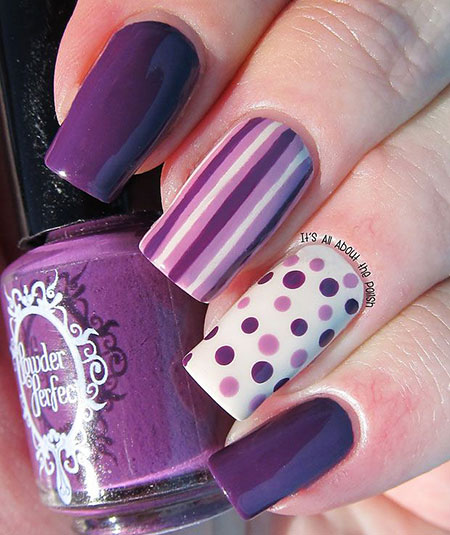 Purple Manicure Amazing Dots