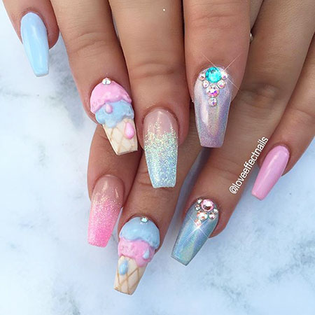 3D Colorful Nail Designs 2018, Summer Beautiful Wedding Ongles